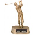 8 3/4" Antique Gold Male Golf Resin